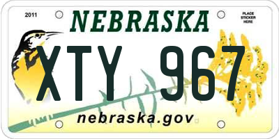 NE license plate XTY967