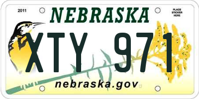 NE license plate XTY971