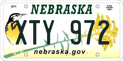 NE license plate XTY972
