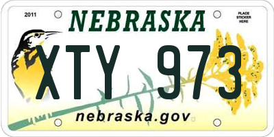 NE license plate XTY973