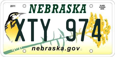 NE license plate XTY974