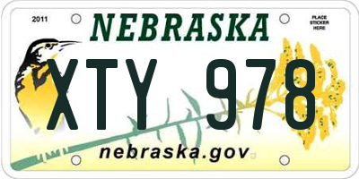 NE license plate XTY978