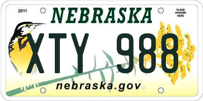 NE license plate XTY988