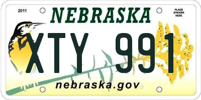 NE license plate XTY991