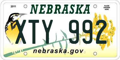 NE license plate XTY992