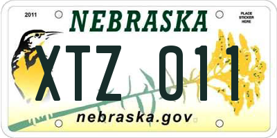 NE license plate XTZ011