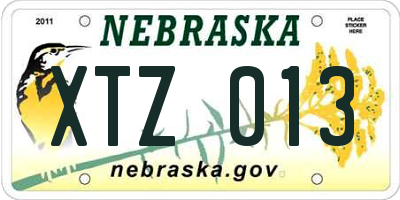 NE license plate XTZ013