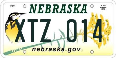 NE license plate XTZ014