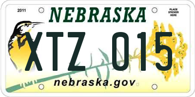 NE license plate XTZ015