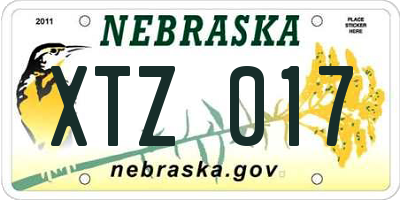 NE license plate XTZ017
