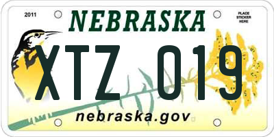 NE license plate XTZ019