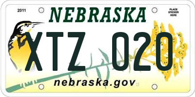 NE license plate XTZ020