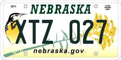 NE license plate XTZ027