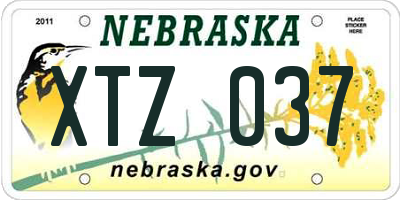 NE license plate XTZ037