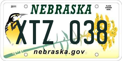 NE license plate XTZ038