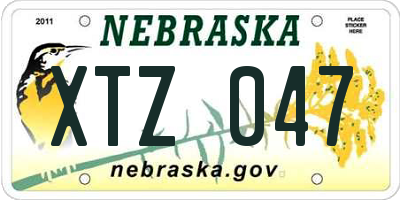 NE license plate XTZ047