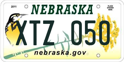 NE license plate XTZ050
