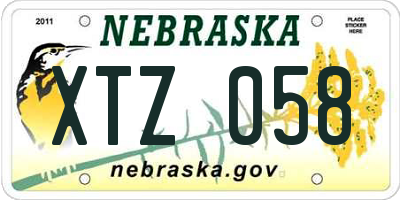 NE license plate XTZ058