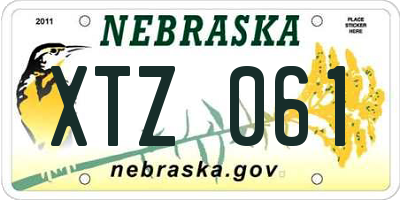 NE license plate XTZ061