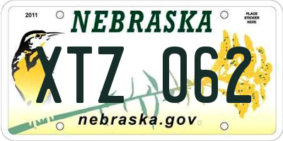 NE license plate XTZ062