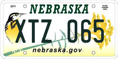 NE license plate XTZ065