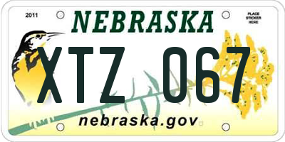 NE license plate XTZ067