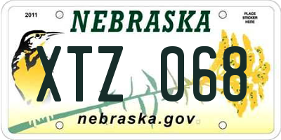 NE license plate XTZ068