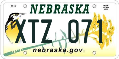 NE license plate XTZ071