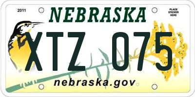 NE license plate XTZ075