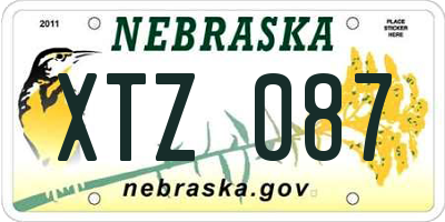 NE license plate XTZ087