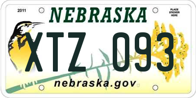NE license plate XTZ093