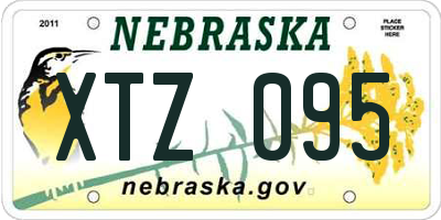 NE license plate XTZ095