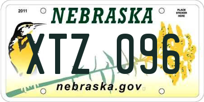 NE license plate XTZ096
