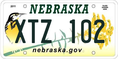 NE license plate XTZ102