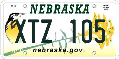 NE license plate XTZ105