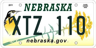 NE license plate XTZ110