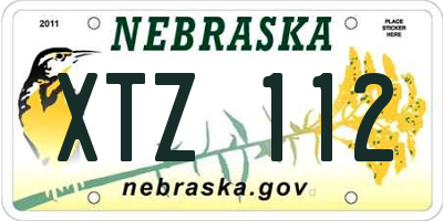 NE license plate XTZ112