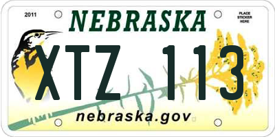NE license plate XTZ113