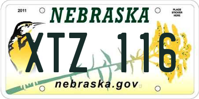 NE license plate XTZ116