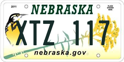 NE license plate XTZ117