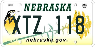 NE license plate XTZ118