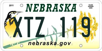NE license plate XTZ119