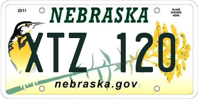 NE license plate XTZ120