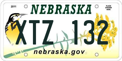 NE license plate XTZ132