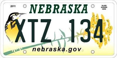 NE license plate XTZ134