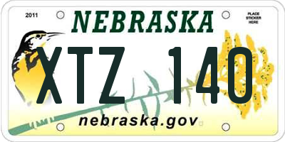 NE license plate XTZ140
