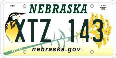 NE license plate XTZ143
