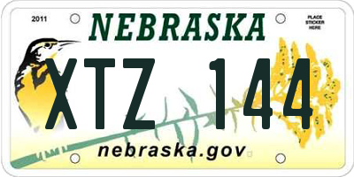NE license plate XTZ144