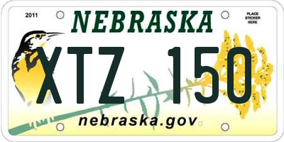 NE license plate XTZ150