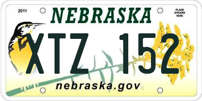 NE license plate XTZ152